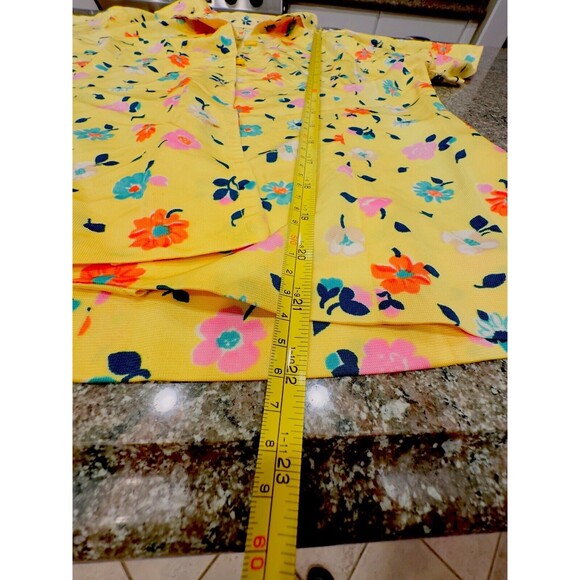 Vintage Collared Top Floral Polyester Button Front‎ 1960s 1970s Hippy Mod M - Picture 9 of 10